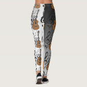 Leggings La MUSIQUE note des guêtres de guitare de claviers (Dos)