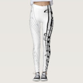 Leggings La musique note la feuille (Devant)