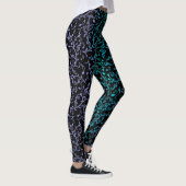 Leggings La musique pourpre de gradient de vert bleu note (Droite)