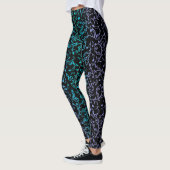 Leggings La musique pourpre de gradient de vert bleu note (Gauche)