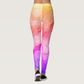 Leggings La Nuit étoilée en feu (Dos)