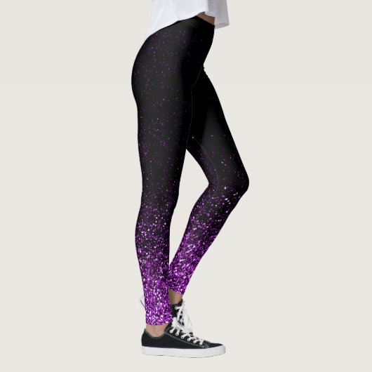 Leggings La Parties scintillant violette s'estompe en noir (Droite)