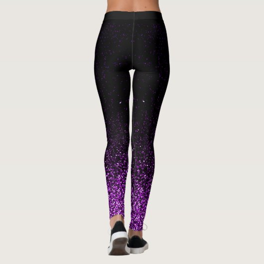 Leggings La Parties scintillant violette s'estompe en noir (Dos)