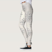 Leggings La perle des flocons d'argent de Noël (Gauche)