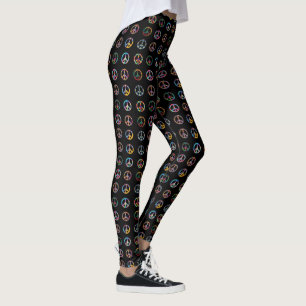 Leggings La rétro paix super se connecte les guêtres noir
