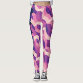 Leggings La route manquante en rose et pourpre (Devant)