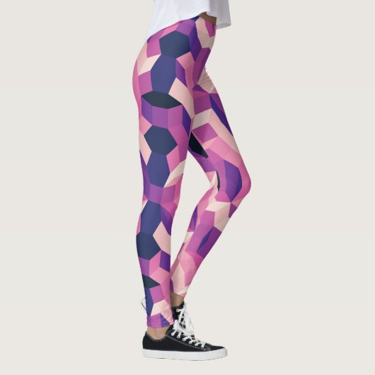 Leggings La route manquante en rose et pourpre (Droite)