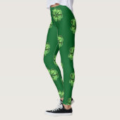 Leggings La Saint-Patrick avec des trèfles sur fond vert (Gauche)