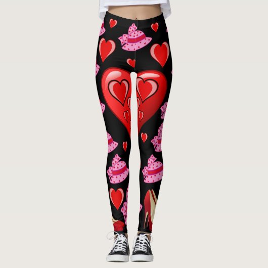 Leggings La Saint-Valentin, les jambes longues (Devant)
