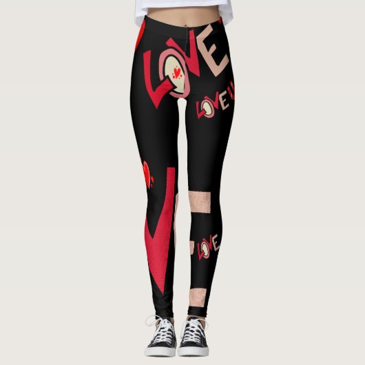 Leggings La Saint-Valentin, les jambes longues (Devant)