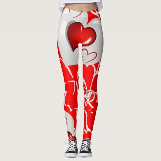 Leggings La Saint-Valentin, les jambes longues (Devant)