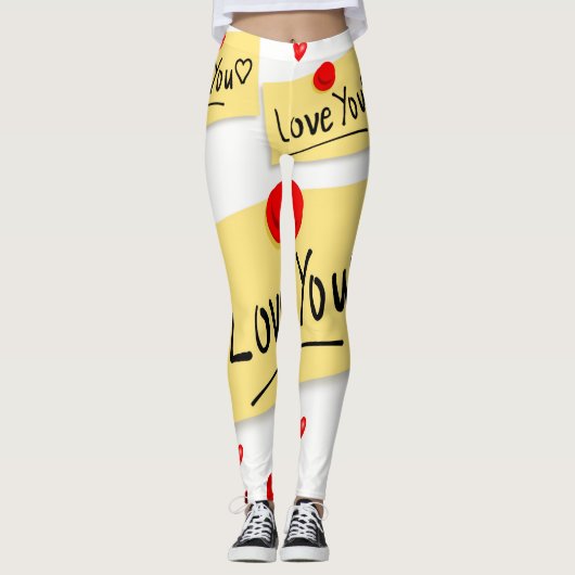 Leggings La Saint-Valentin, les jambes longues (Devant)