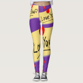 Leggings La Saint-Valentin, les jambes longues (Devant)