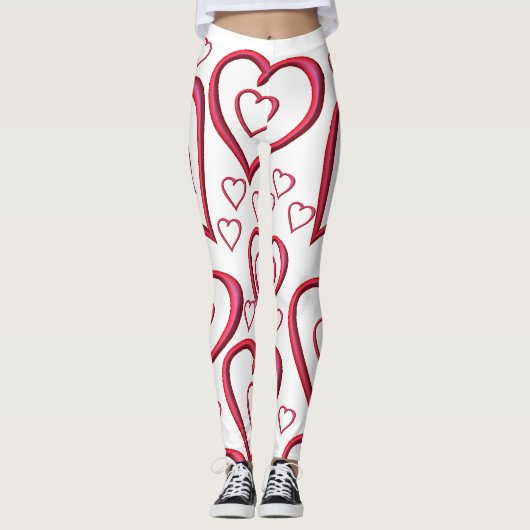 Leggings La Saint-Valentin, les jambes longues (Devant)
