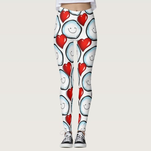 Leggings La Saint-Valentin, les jambes longues (Devant)