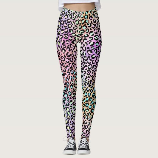 Leggings La série Iridescent Leopard Design 6 (Devant)
