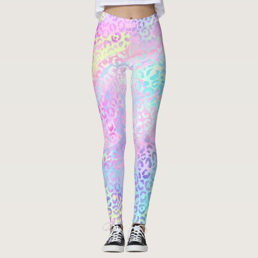 Leggings La série Léopard Iridescent Design 10 (Devant)