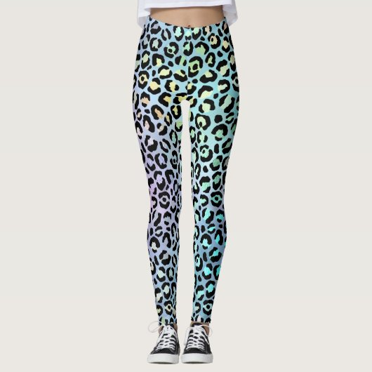 Leggings La série Léopard Iridescent Design 8 (Devant)