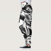 Leggings "La spirale cosmique : l'élégance noire et Marbre  (Gauche)
