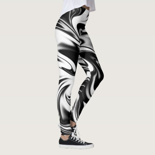 Leggings "La spirale cosmique : l'élégance noire et Marbre  (Droite)