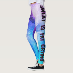 Leggings La sueur est grasse pleurant bleu et violet motiva