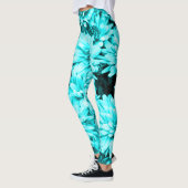 Leggings La turquoise fleurit des guêtres (Gauche)