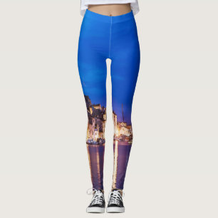 Leggings La ville croate de Sibenik la nuit