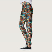 Leggings Labrador avec Roses de coeur Saint-Valentin (Gauche)
