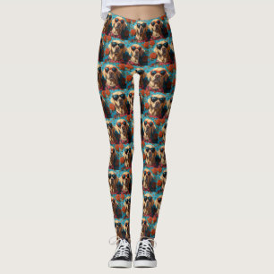 Leggings Labrador avec Roses de coeur Saint-Valentin