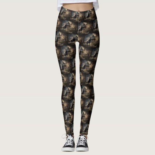 Leggings Labrador noir Halloween Épouvantable (Devant)