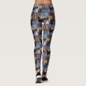 Leggings Labrador noir Saison festive de Noël (Dos)