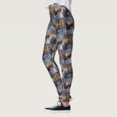 Leggings Labrador noir Saison festive de Noël (Gauche)