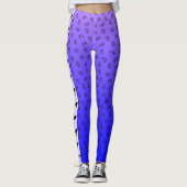 Leggings Labrador Retriever avec coeur bleu violet Ombre (Devant)