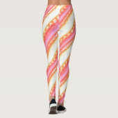 Leggings Lacelike sur de larges rayures dans soyeux rose à  (Dos)