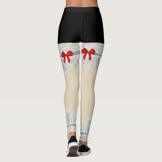 Leggings Lacy mariées rousse garter motif (Dos)