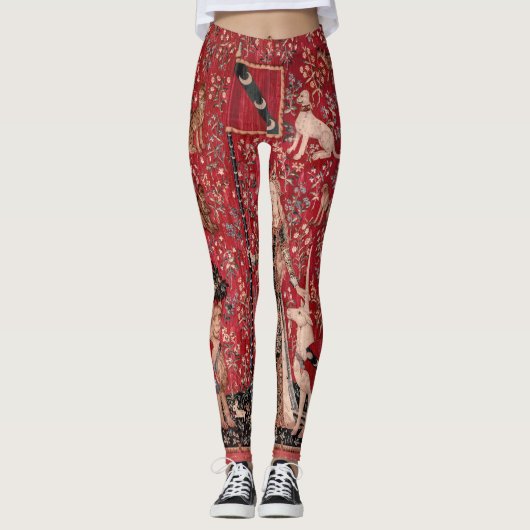 Leggings Lady and Unicorn Medieval Tapestry Touch (Devant)