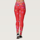 Leggings Ladybugs et fleurs rétro (Dos)
