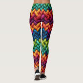 Leggings Laine épaisse tricot arc-en-ciel (Dos)