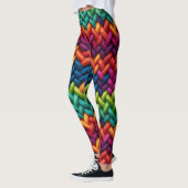 Leggings Laine épaisse tricot arc-en-ciel (Gauche)