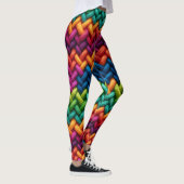 Leggings Laine épaisse tricot arc-en-ciel (Droite)