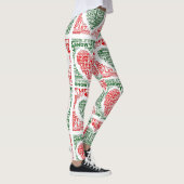 Leggings Laisser Il Neige Rouge Coeurs Vert Coeurs Pantalon (Droite)