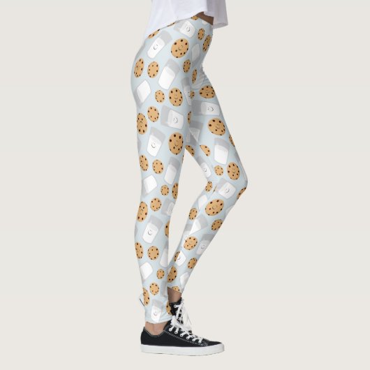 Leggings Lait heureux et biscuits bleu-clair (Droite)