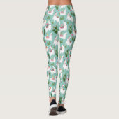 Leggings Lamas mignons sur le motif turquoise (Dos)