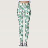 Leggings Lamas mignons sur le motif turquoise (Devant)