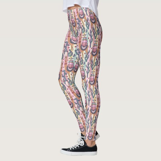 Leggings Lamas sur le motif de rayures (Gauche)