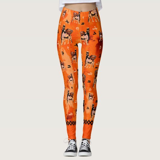 Leggings Lamassu et Alphabet (Devant)