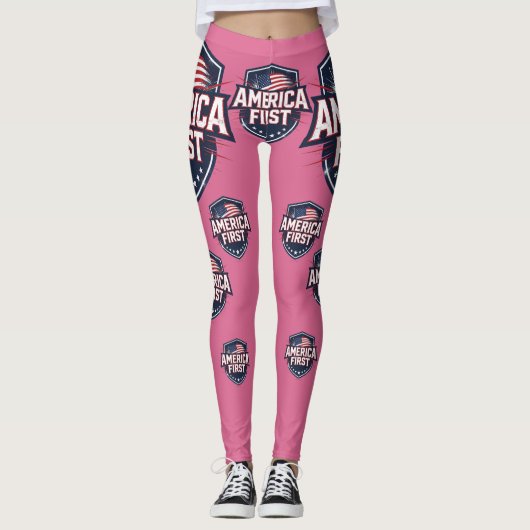 Leggings L'Amérique d'abord - (Devant)