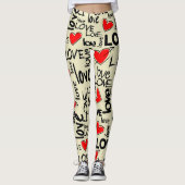 Leggings L'amour avec les coeurs (Devant)