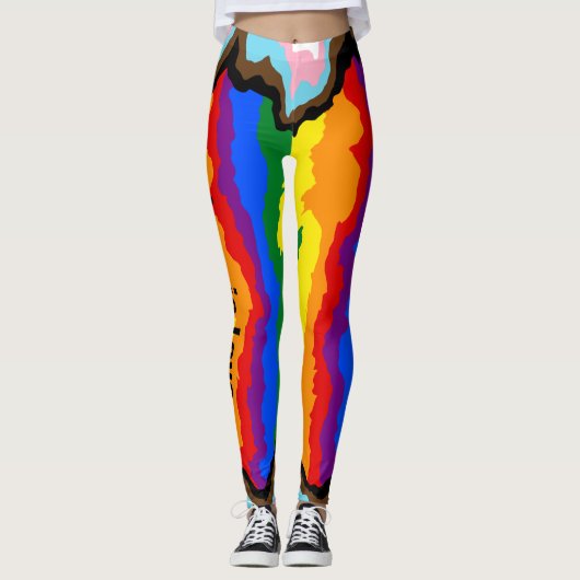 Leggings L'amour de la fierté progressiste est l'amour (Devant)