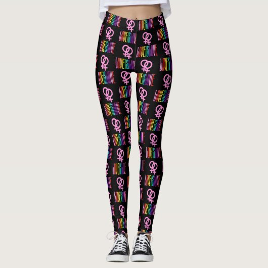 Leggings L'amour est amour Relation Lesbienne Venus Pride (Devant)